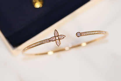 [OrnoraJewelry]IDYLLE GOLD OPEN BRACELET DIAMOND PAVED