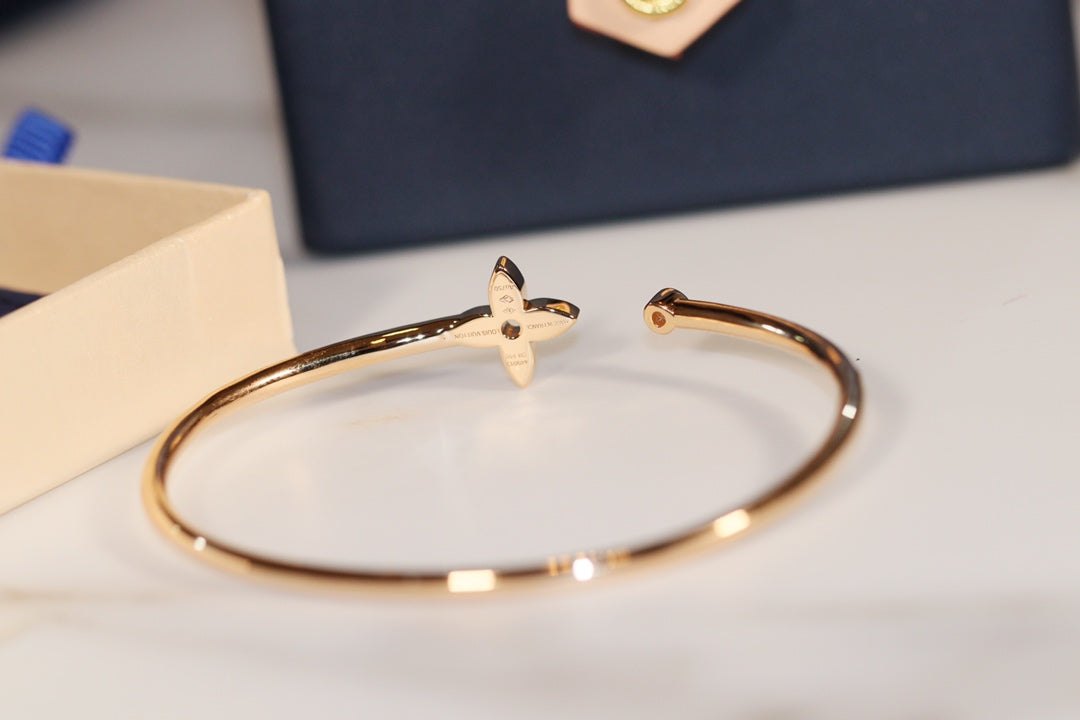 [OrnoraJewelry]IDYLLE GOLD OPEN BRACELET DIAMOND PAVED