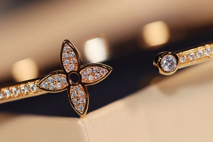 [OrnoraJewelry]IDYLLE GOLD OPEN BRACELET DIAMOND PAVED