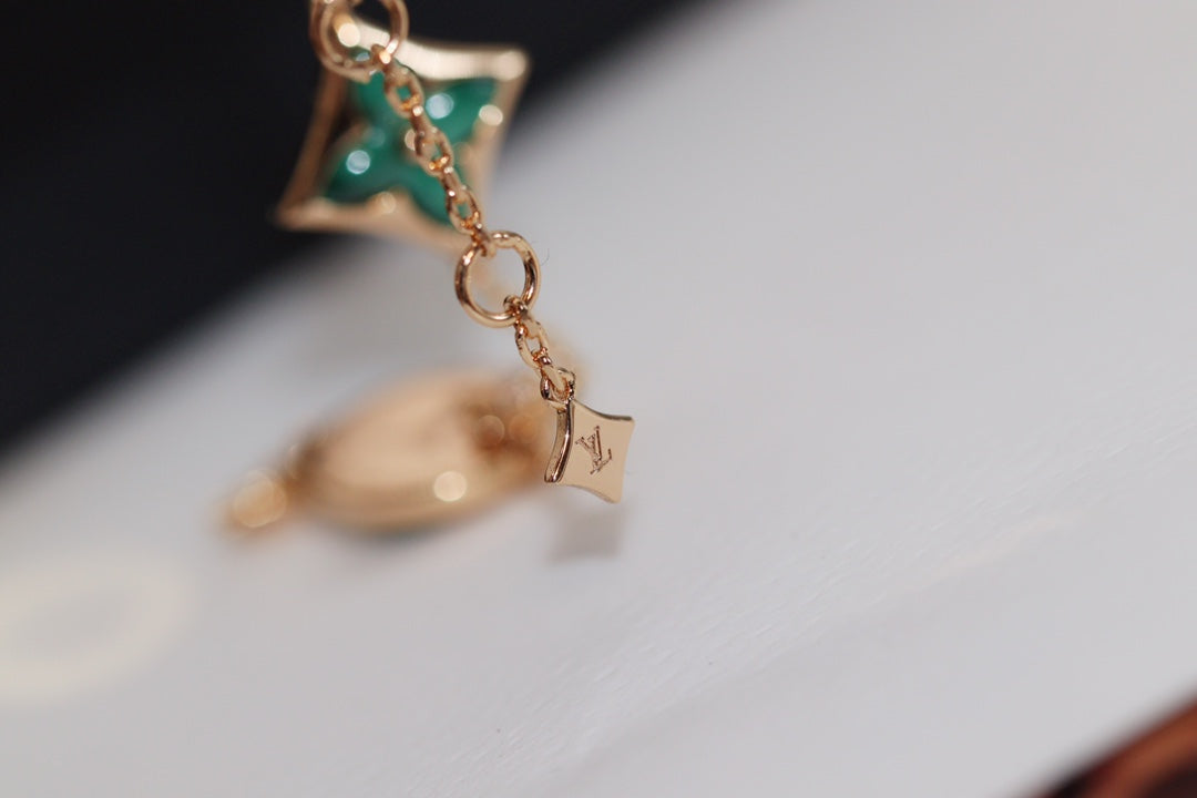 [OrnoraJewelry]OrnoraAND SUN 4 MOTIF PINK GOLD MALACHITE BRACELET
