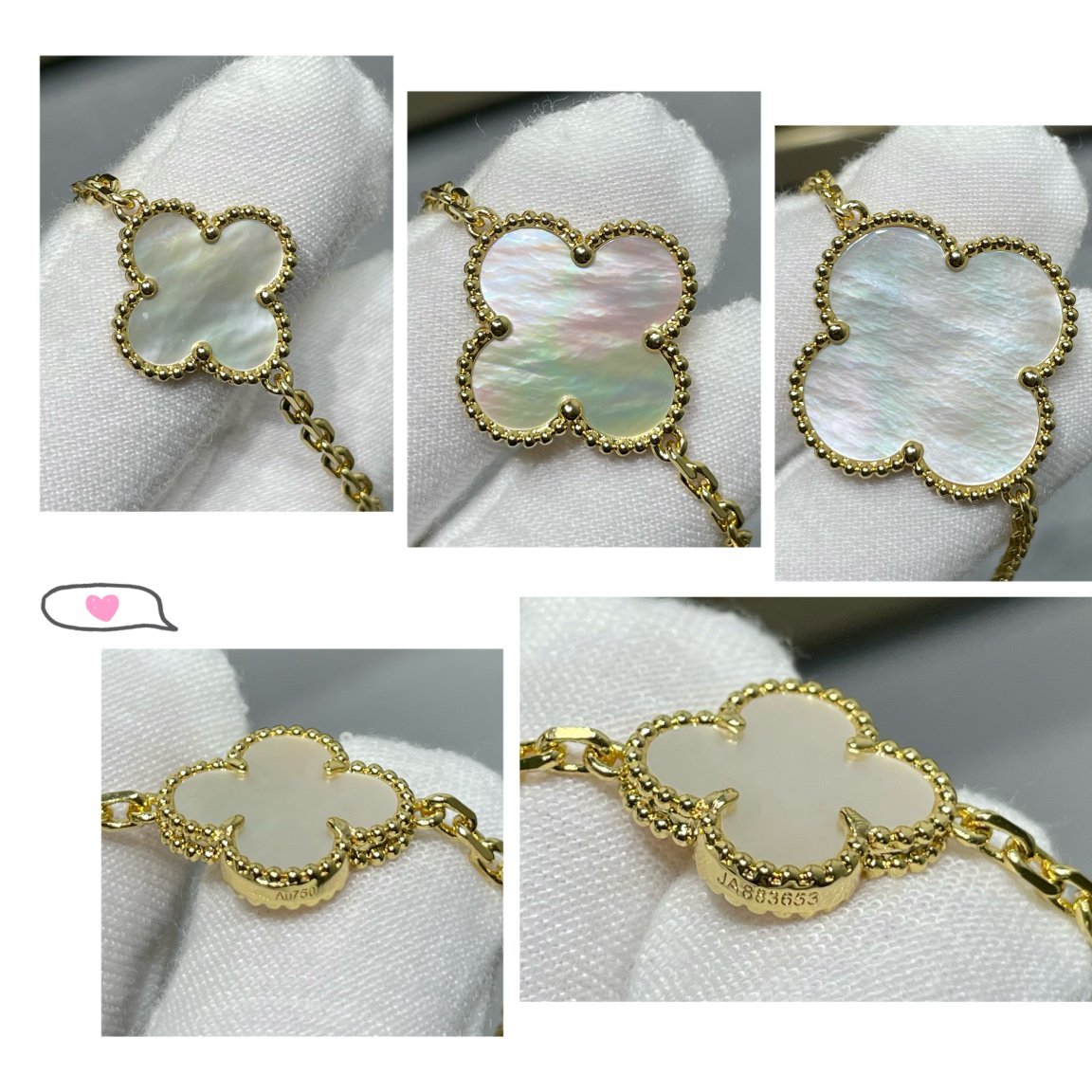 [OrnoraJewelry]CLOVER 16 MOTIF WHITE MOP GOLD NECKLACE