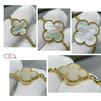 [OrnoraJewelry]CLOVER 16 MOTIF WHITE MOP GOLD NECKLACE
