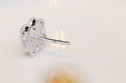 [OrnoraJewelry]CLOVER MINI TURQUOISE SILVER STUD EARRINGS