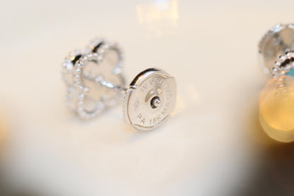 [OrnoraJewelry]CLOVER MINI TURQUOISE SILVER STUD EARRINGS