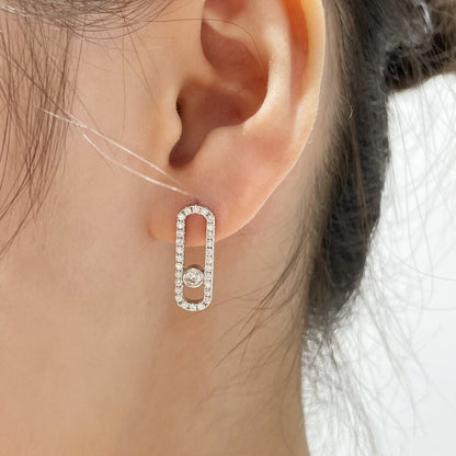 [OrnoraJewelry]MOVE UNO STUD DIAMOND PAVED EARRINGS