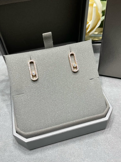 [OrnoraJewelry]MOVE UNO STUD DIAMOND PAVED EARRINGS