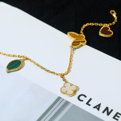 [OrnoraJewelry]LUCKY SPRING 5 MOTIF GOLD BRACELET