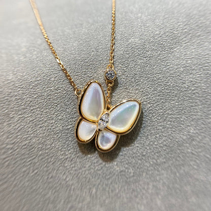 [OrnoraJewelry]BUTTERFLY MOP DIAMOND NECKLACE