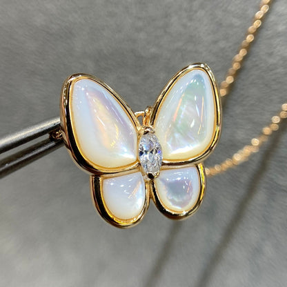 [OrnoraJewelry]BUTTERFLY MOP DIAMOND NECKLACE