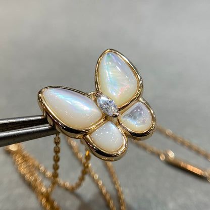 [OrnoraJewelry]BUTTERFLY MOP DIAMOND NECKLACE