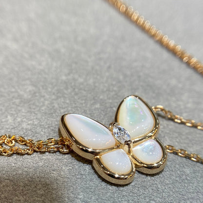 [OrnoraJewelry]BUTTERFLY MOP DIAMOND NECKLACE