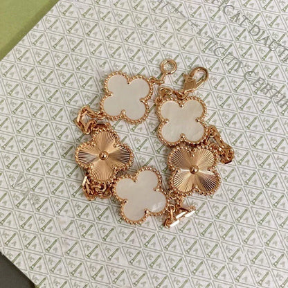[OrnoraJewelry]CLOVER WHITE PEARL MOP 5 MOTIF BRACELET COLLECTION
