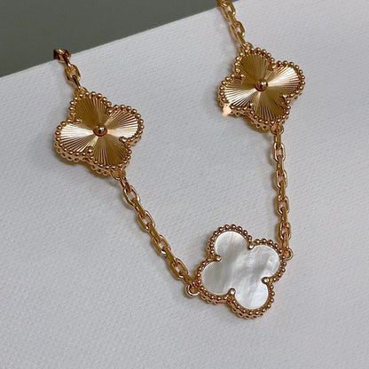 [OrnoraJewelry]CLOVER WHITE PEARL MOP 5 MOTIF BRACELET COLLECTION