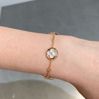 [OrnoraJewelry]OrnoraAND SUN 4 MOTIF WHITE MOP PINK GOLD BRACELET