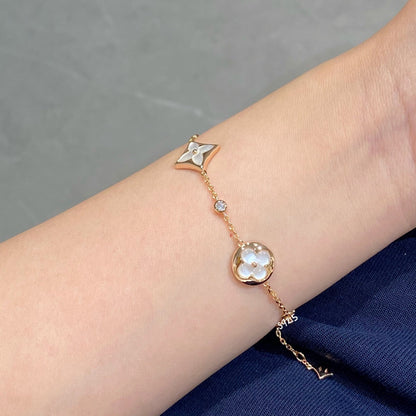 [OrnoraJewelry]OrnoraAND SUN 4 MOTIF WHITE MOP PINK GOLD BRACELET