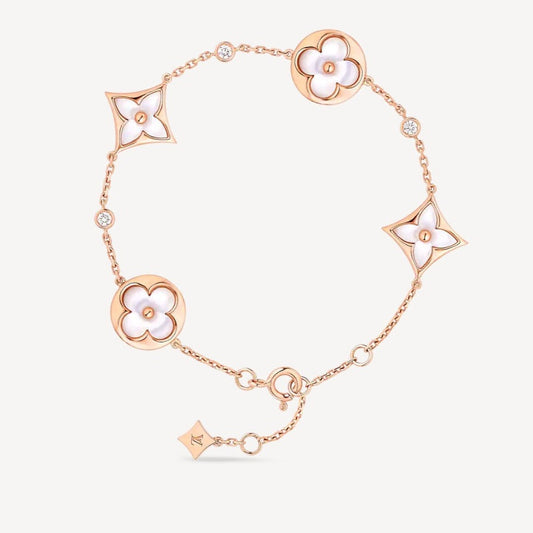 [OrnoraJewelry]OrnoraAND SUN 4 MOTIF WHITE MOP PINK GOLD BRACELET