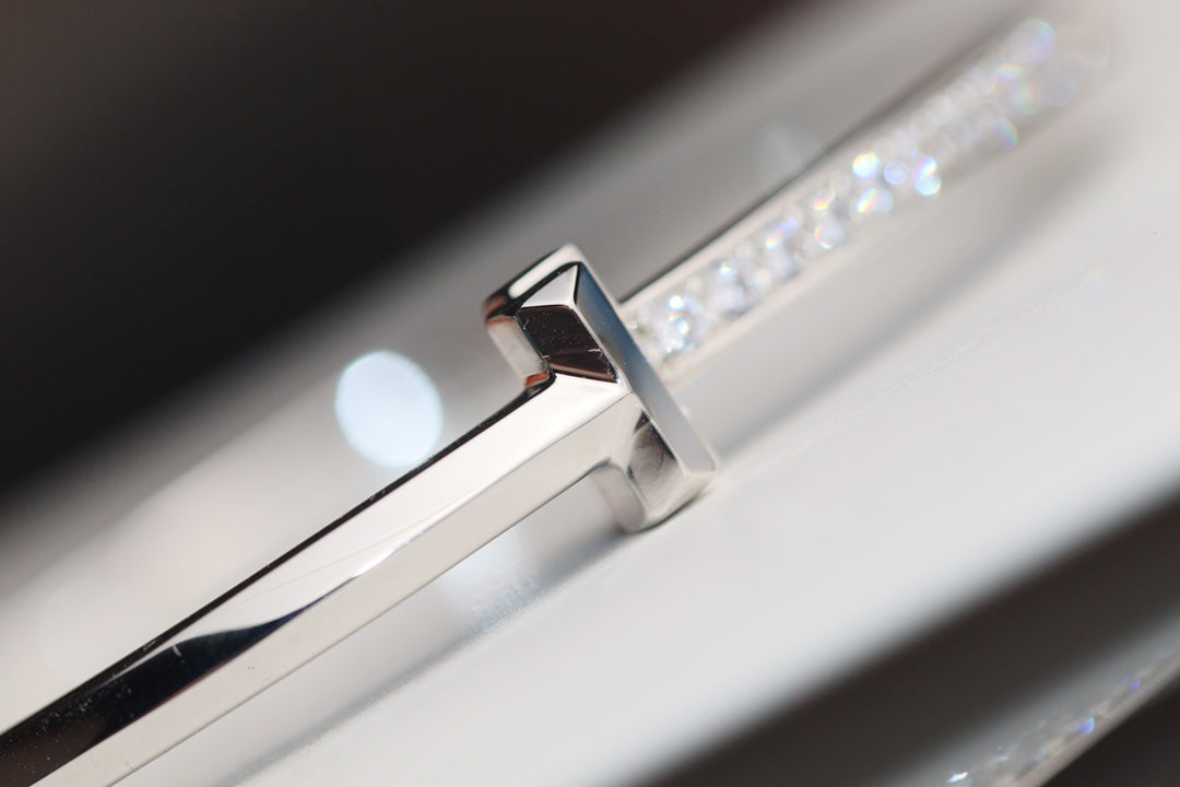 [Ornora Jewelry]NARROW T1 HINGED BANGLE DIAMOND SILVER
