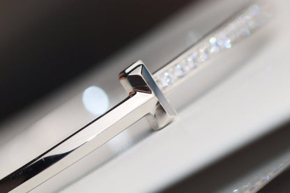 [Ornora Jewelry]NARROW T1 HINGED BANGLE DIAMOND SILVER