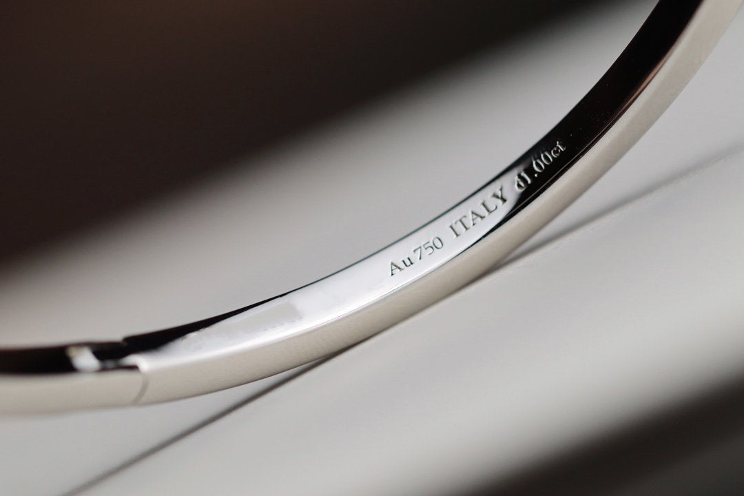 [Ornora Jewelry]NARROW T1 HINGED BANGLE DIAMOND SILVER
