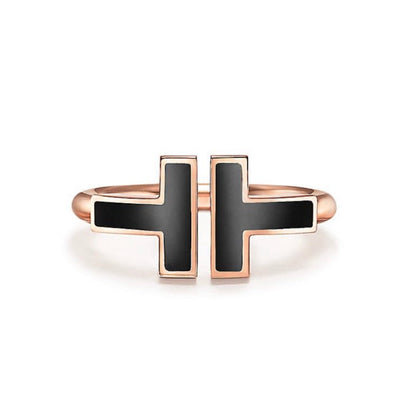 [Ornora Jewelry]T SMALL ONYX PINK GOLD RING
