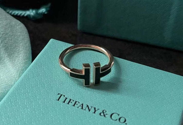 [Ornora Jewelry]T SMALL ONYX PINK GOLD RING