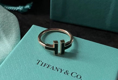 [Ornora Jewelry]T SMALL ONYX PINK GOLD RING
