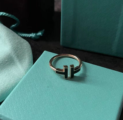 [Ornora Jewelry]T SMALL ONYX PINK GOLD RING