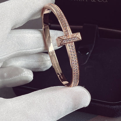 [Ornora Jewelry]T1 WIDE HINGED BANGLE DIAMOND PAVED BRACELET