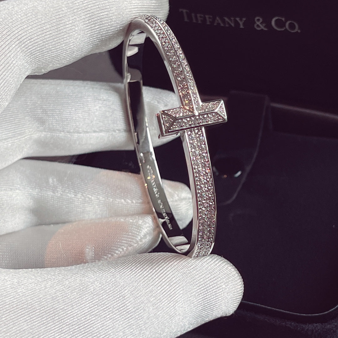 [Ornora Jewelry]T1 WIDE HINGED BANGLE DIAMOND PAVED BRACELET
