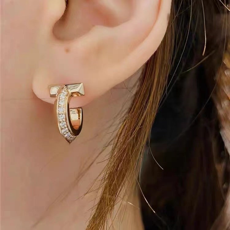[Ornora Jewelry]T1 HOOP DIAMOND EARRINGS