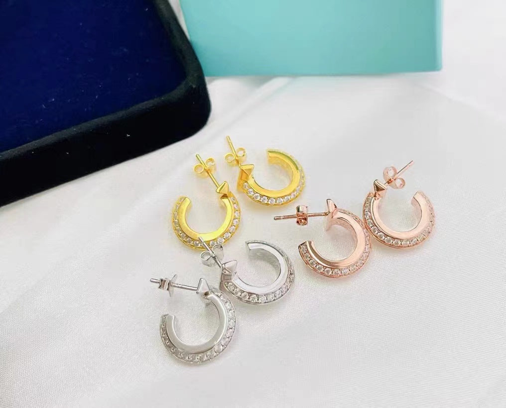 [Ornora Jewelry]T1 HOOP DIAMOND EARRINGS