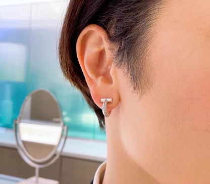 [Ornora Jewelry]T1 HOOP DIAMOND EARRINGS