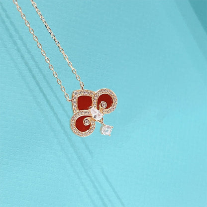 [Ornora Jewelry]FLEUR DE LIS PINK GOLD DIAMOND NECKLACE