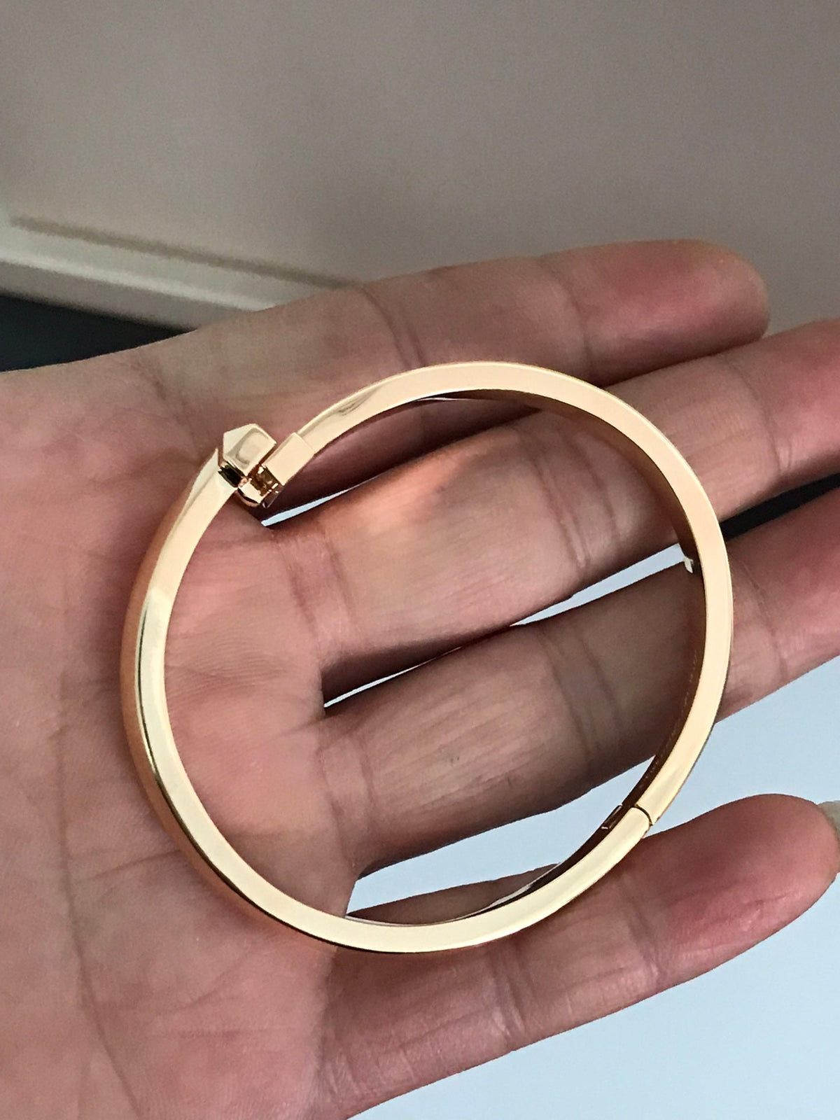 [Ornora Jewelry]T1 WIDE DIAMOND HINGED BANGLE PINK GOLD