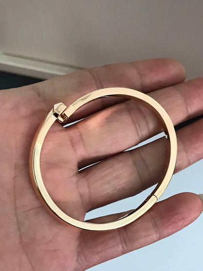 [Ornora Jewelry]T1 WIDE DIAMOND HINGED BANGLE PINK GOLD