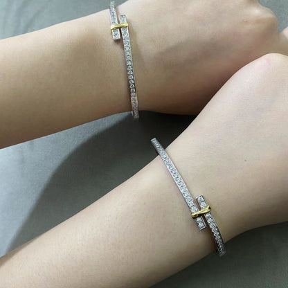 [Ornora Jewelry]EDGE DIAMOND GOLD SILVER BRACELET