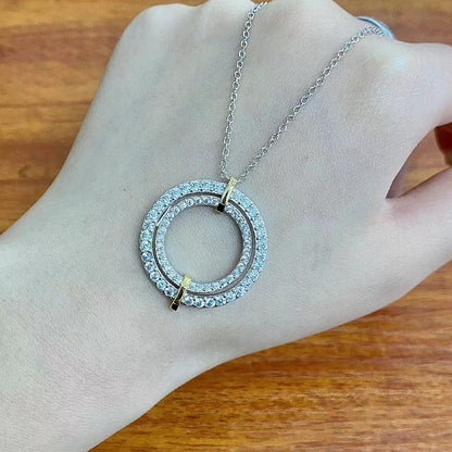 [Ornora Jewelry]EDGE DIAMOND GOLD SILVER NECKLACE