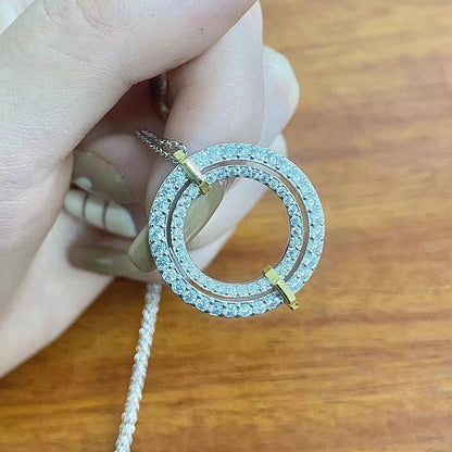 [Ornora Jewelry]EDGE DIAMOND GOLD SILVER NECKLACE