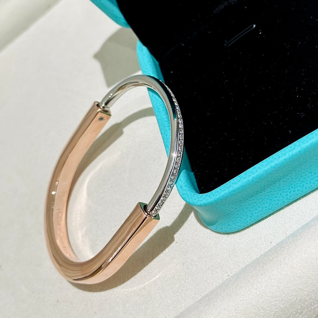 [Ornora Jewelry]LOCK PINK GOLD SILVER DIAMOND BRACELET