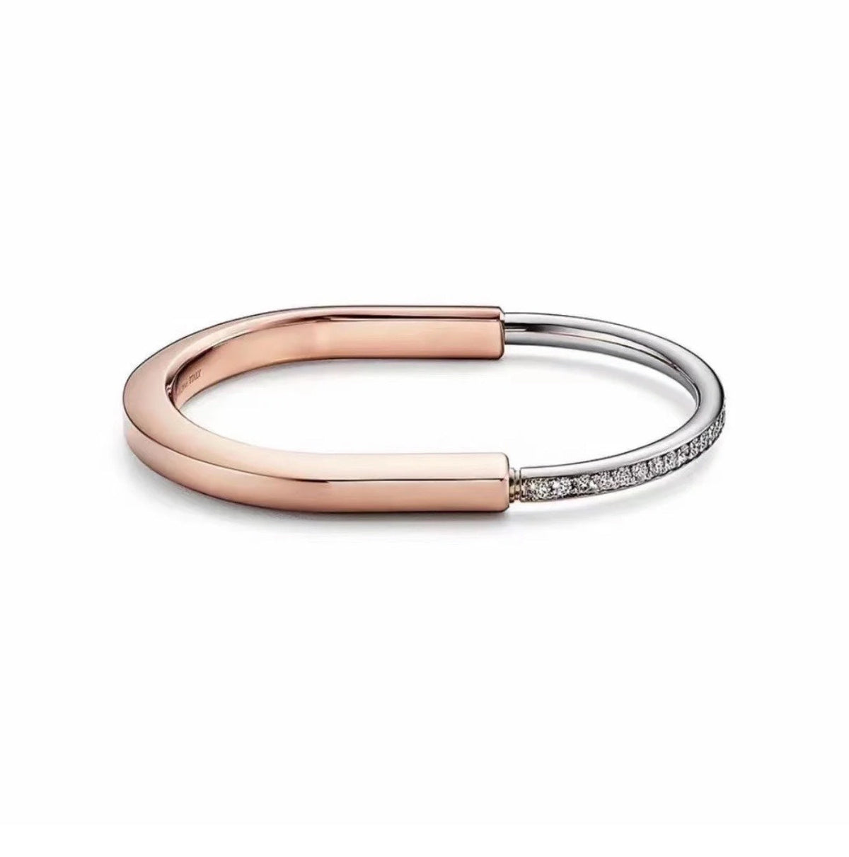 [Ornora Jewelry]LOCK PINK GOLD SILVER DIAMOND BRACELET