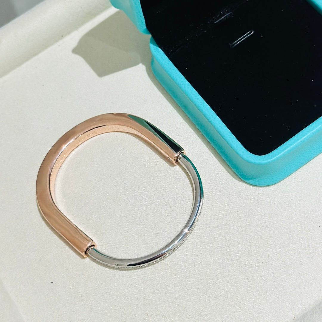 [Ornora Jewelry]LOCK PINK GOLD SILVER DIAMOND BRACELET