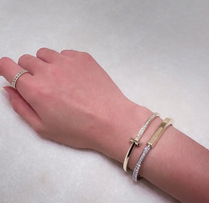 [Ornora Jewelry]LOCK PINK GOLD SILVER DIAMOND BRACELET