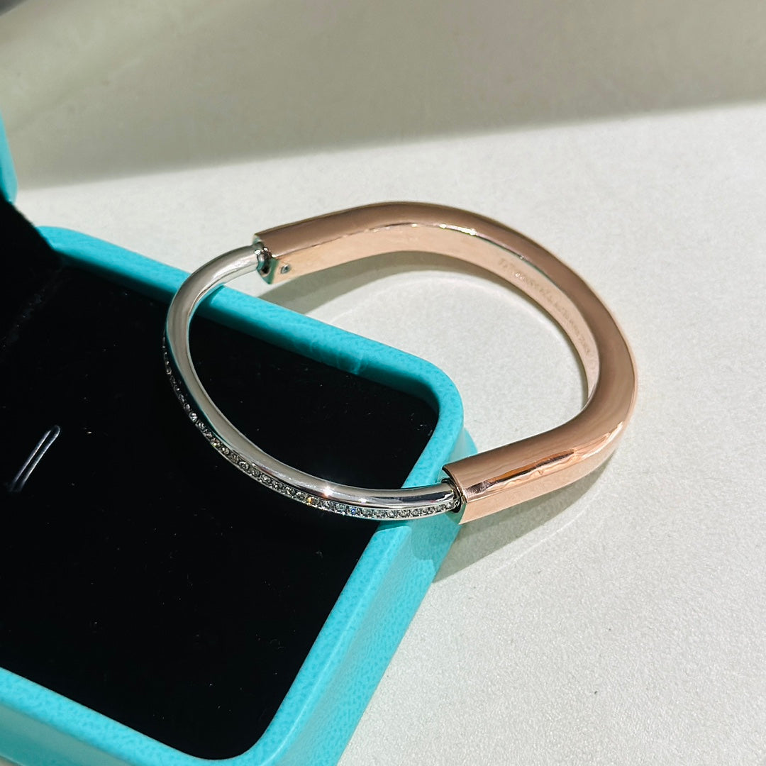 [Ornora Jewelry]LOCK PINK GOLD SILVER DIAMOND BRACELET