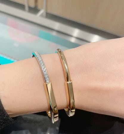 [Ornora Jewelry]LOCK PINK GOLD SILVER DIAMOND BRACELET