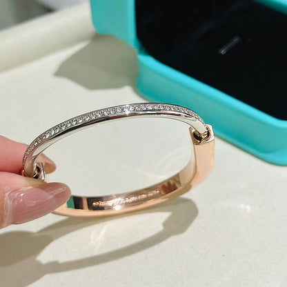 [Ornora Jewelry]LOCK PINK GOLD SILVER DIAMOND BRACELET