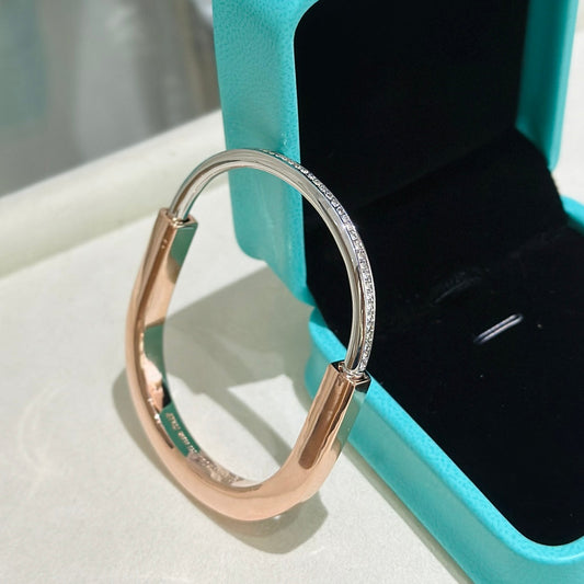 [Ornora Jewelry]LOCK PINK GOLD SILVER DIAMOND BRACELET