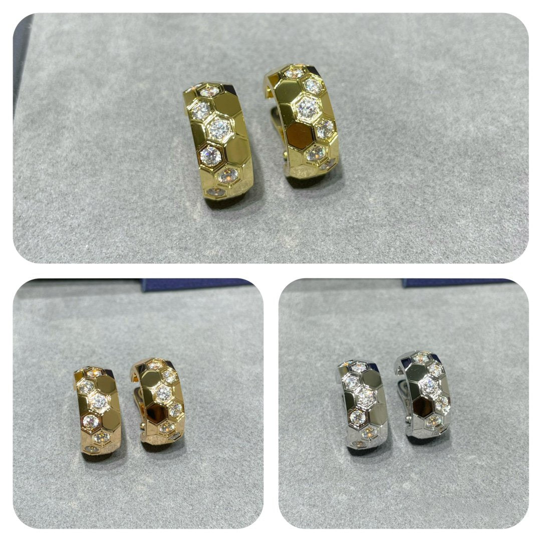 [OrnoraJewelry]BEE LOVE DIAMOND HOOP EARRINGS
