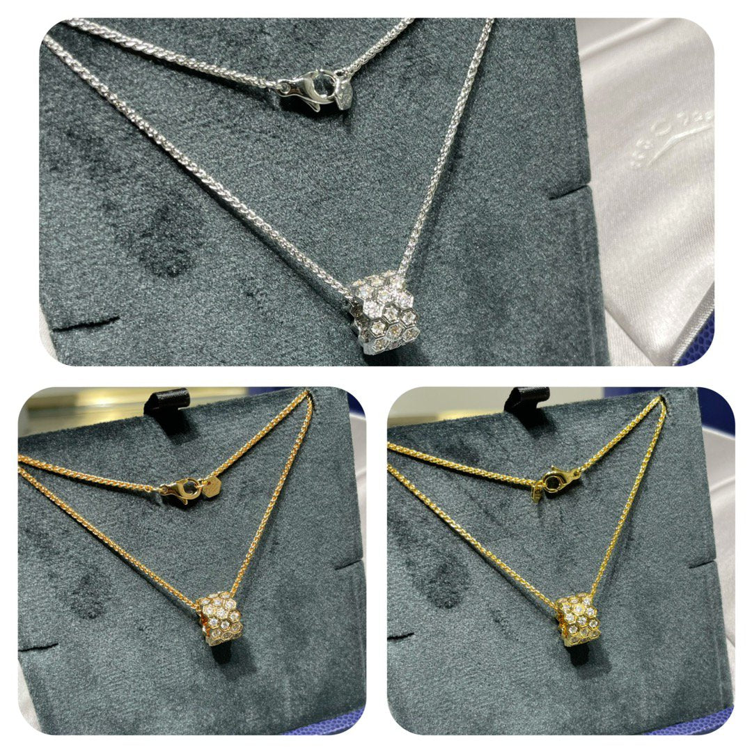 [OrnoraJewelry]BEE LOVE DIAMOND PAVED 3 ROW NECKLACE