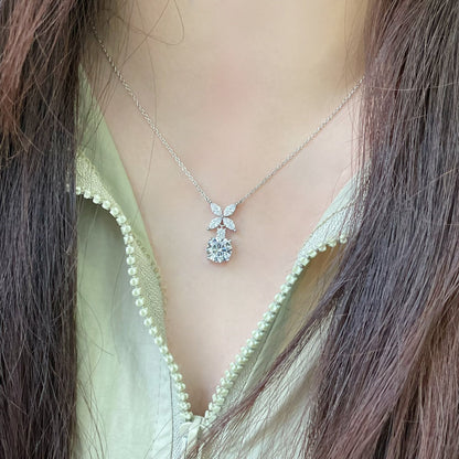 [Ornora Jewelry]VICTORIA PENDANT SILVER DIAMOND NECKLACE