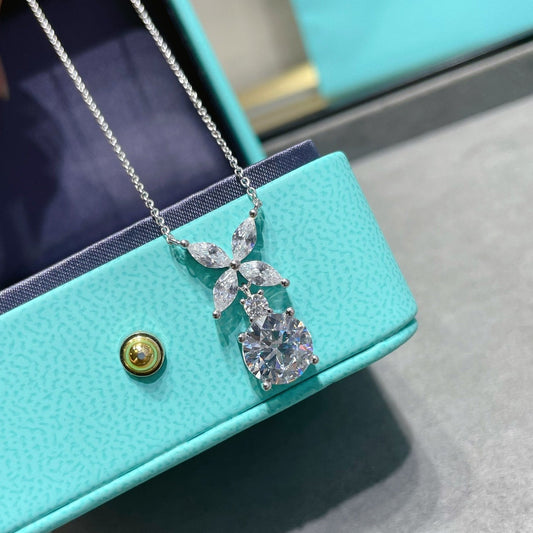 [Ornora Jewelry]VICTORIA PENDANT SILVER DIAMOND NECKLACE